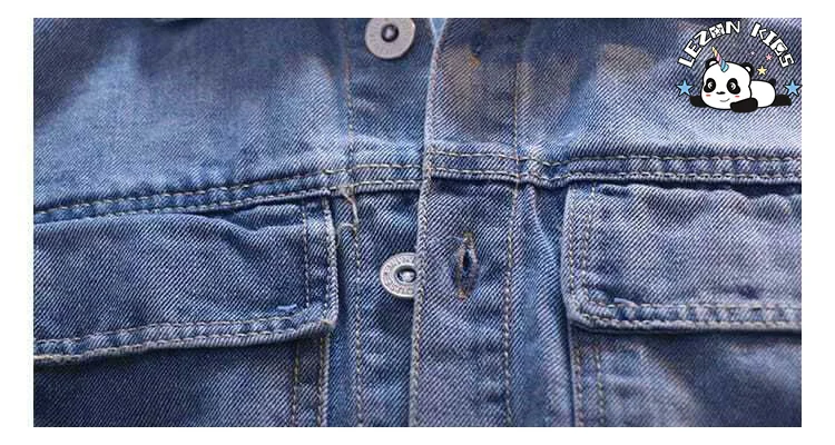 LEZONKIDS - HAPA Customized Winter Suit Breathable Handsome Kids Embroidery Two-Pieces Denim Set
